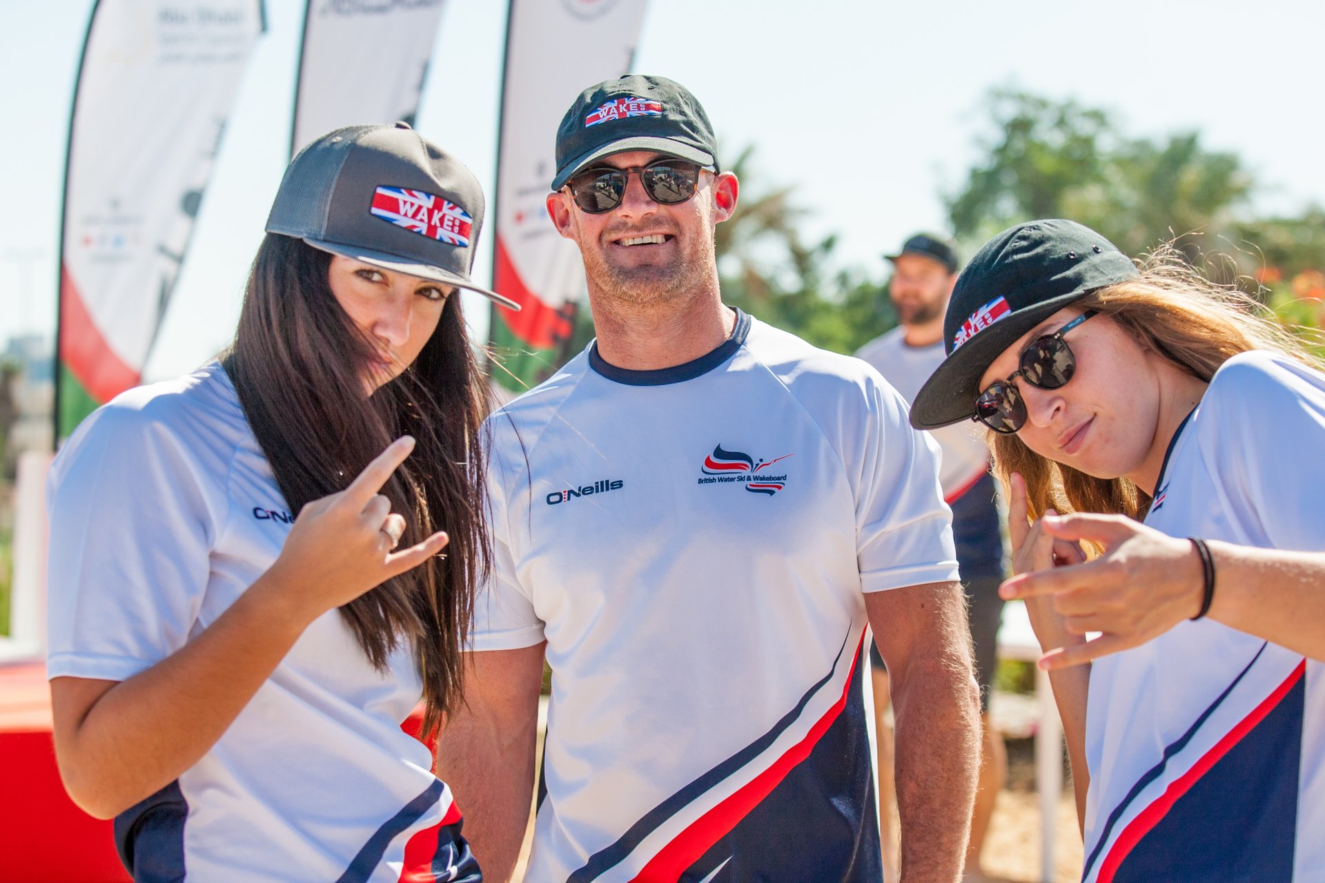 Dale Crossley, Katie Batchelor, TeamGB 🇬🇧, with Dannii Robyn at the 2019 Worlds in Abu Dhabi