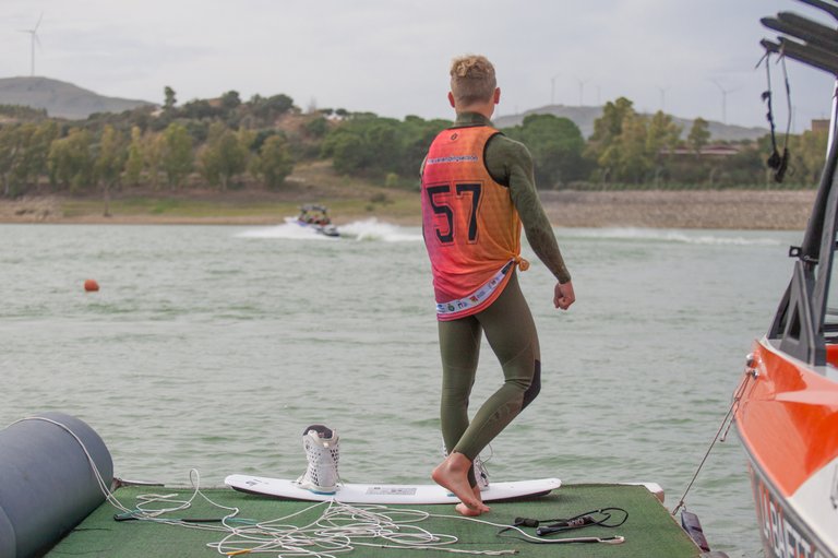 Travis Beaton prepares to ride at the 2023 IWWF Europe And Africa Championships