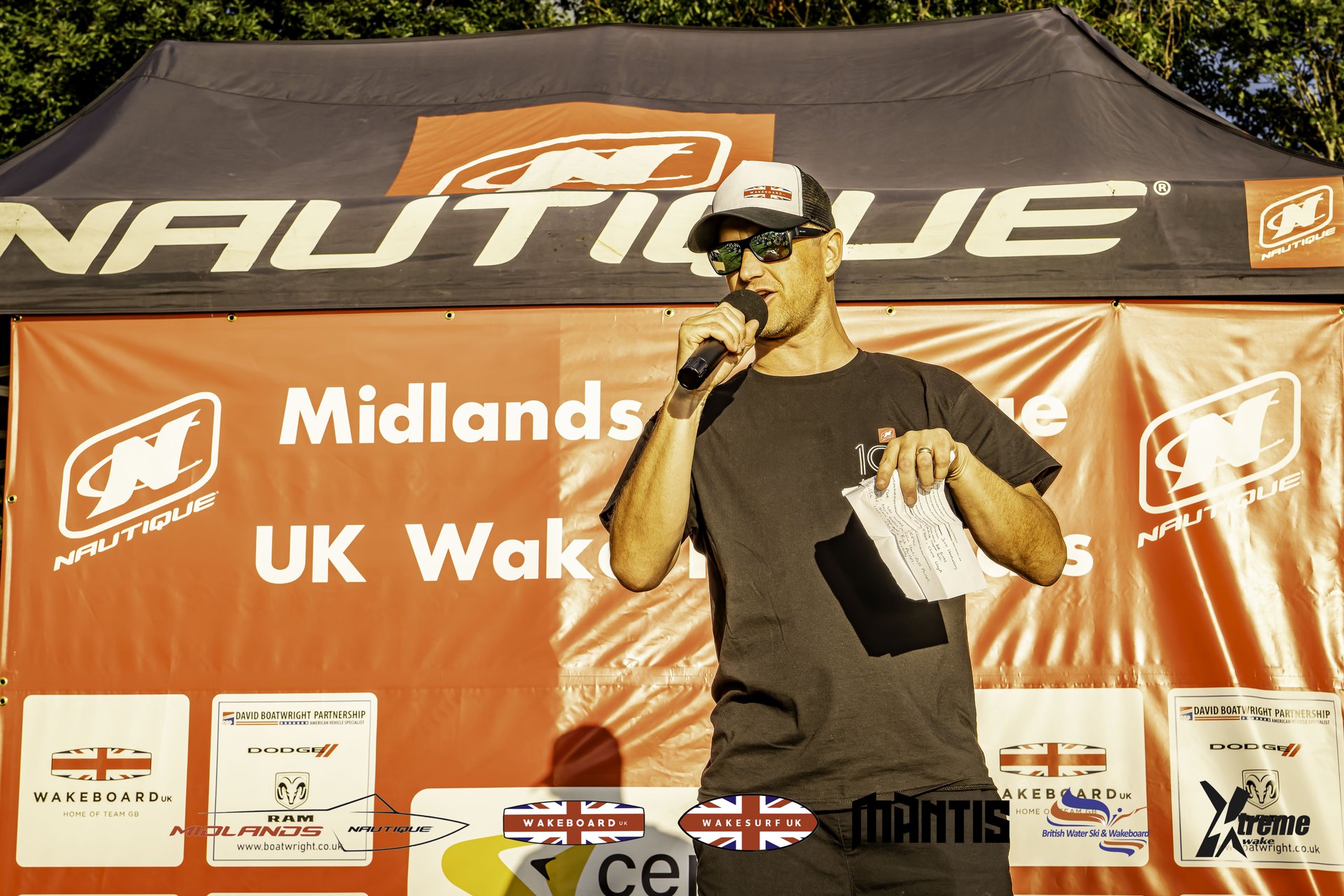 Jay Lloyd on the mic at the 2024 Midlands Nautique UK Wake Nationals