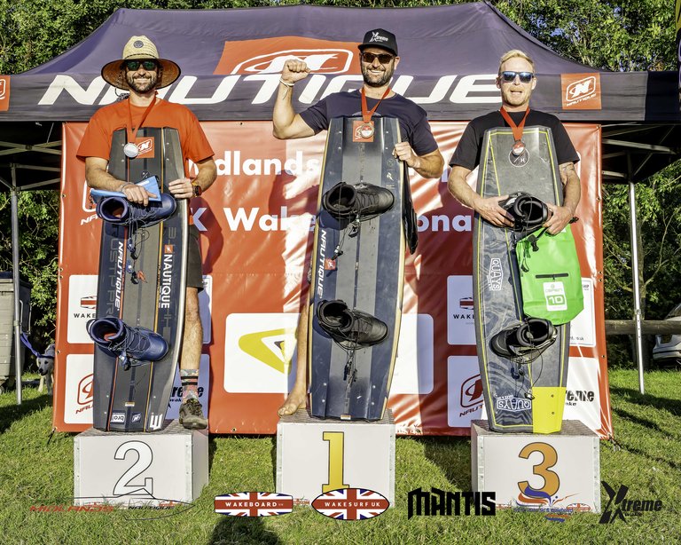 O40s Men Podium at the 2024 Midlands Nautique UK Wake Nationals - Photo Mantis Pro Media