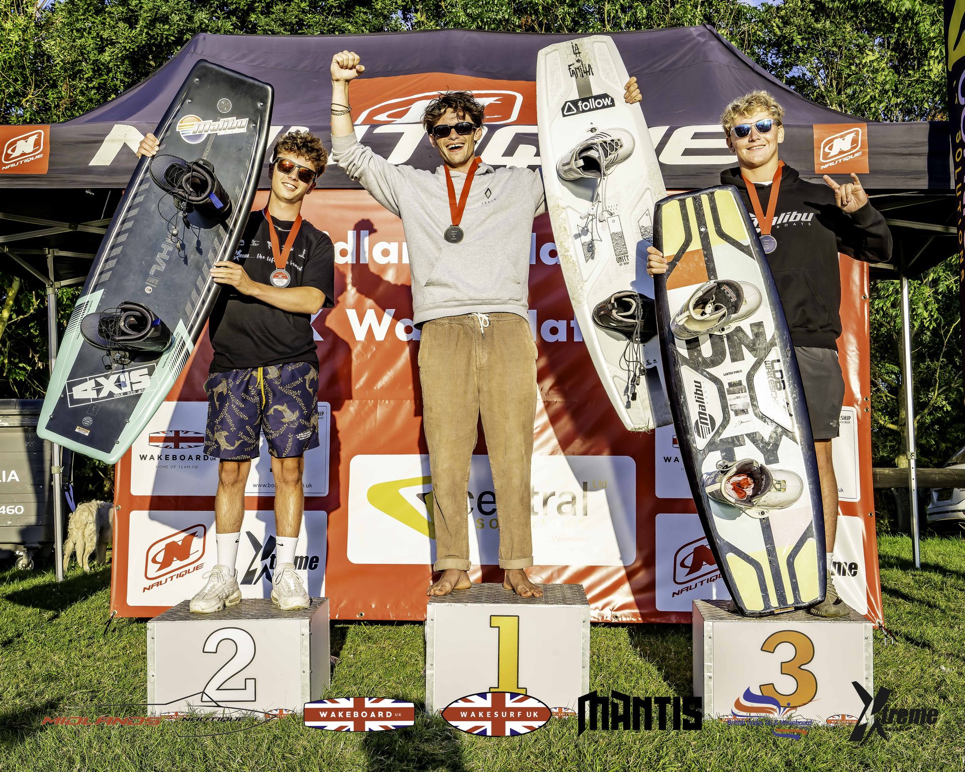 Open Men Podium at the 2024 Midlands Nautique UK Wake Nationals