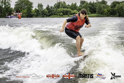 Rider at the 2024 Midlands Nautique UK Wake Nationals Wakesurf - Photos Mantis Pro Media