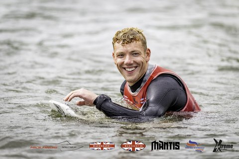 Ed Slater at the 2024 Midlands Nautique UK Wake Nationals Wakesurf - Photos Mantis Pro Media