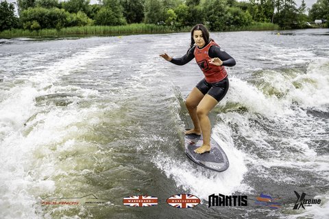 Rider at the 2024 Midlands Nautique UK Wake Nationals Wakesurf - Photos Mantis Pro Media