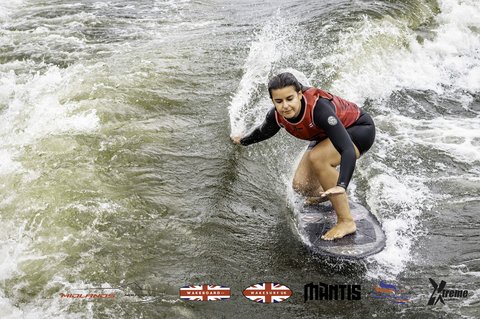 Rider at the 2024 Midlands Nautique UK Wake Nationals Wakesurf - Photos Mantis Pro Media