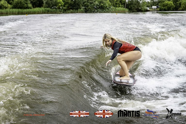 Rider at the 2024 Midlands Nautique UK Wake Nationals Wakesurf - Photos Mantis Pro Media