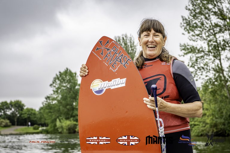 Christine Bickley at the 2024 Midlands Nautique UK Wake Nationals Wakesurf - Photos Mantis Pro Media