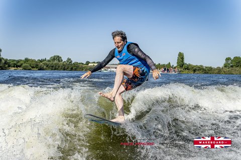 Rider at the 2025 Midlands Nautique UK Wake Nationals Wakesurf - Photos Mantis Pro Media