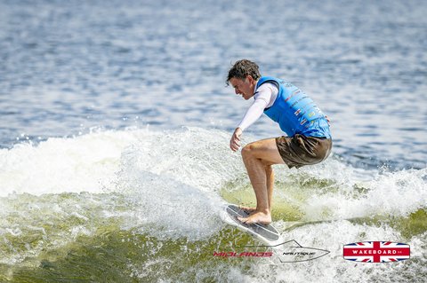 Rider at the 2025 Midlands Nautique UK Wake Nationals Wakesurf - Photos Mantis Pro Media