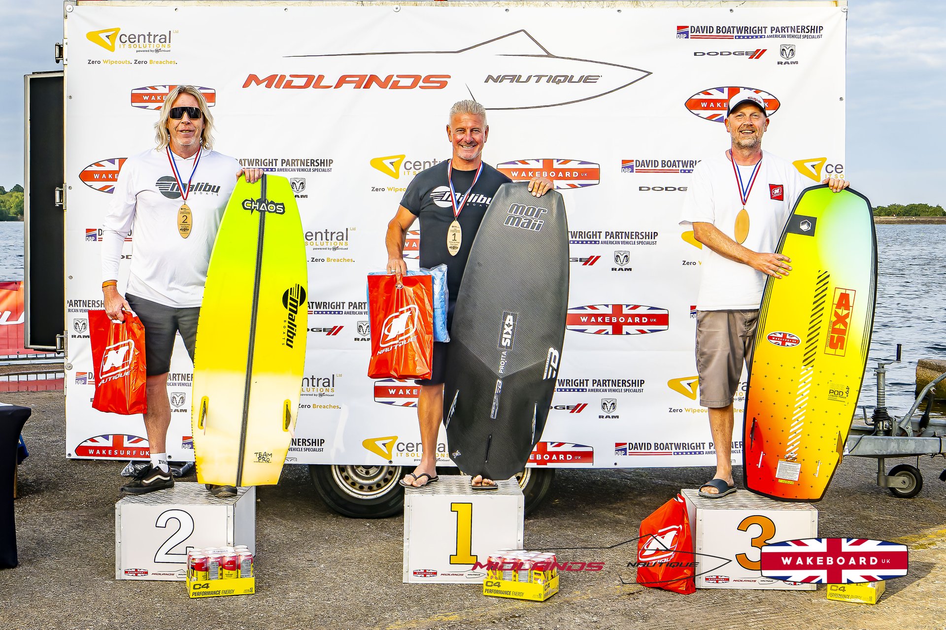 O50 Men Surf Style Podium at the 2025 Midlands Nautique UK Wake Nationals Wakesurf