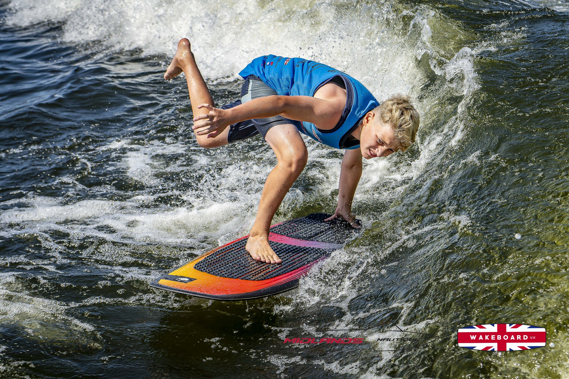 Rider at the 2025 Midlands Nautique UK Wake Nationals Wakesurf