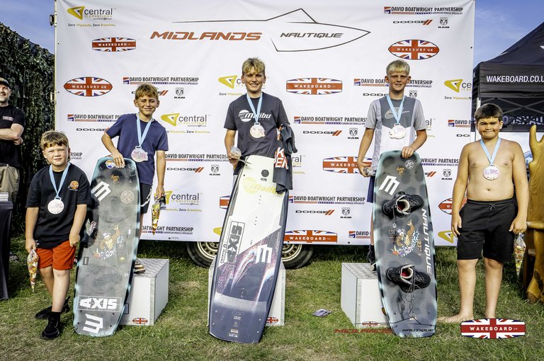 U12 Boys Podium at the 2025 Midlands Nautique Wake Open - Photo Mantis Pro Media