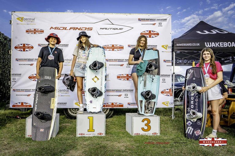 U18 Women Podium at the 2025 Midlands Nautique Wake Open