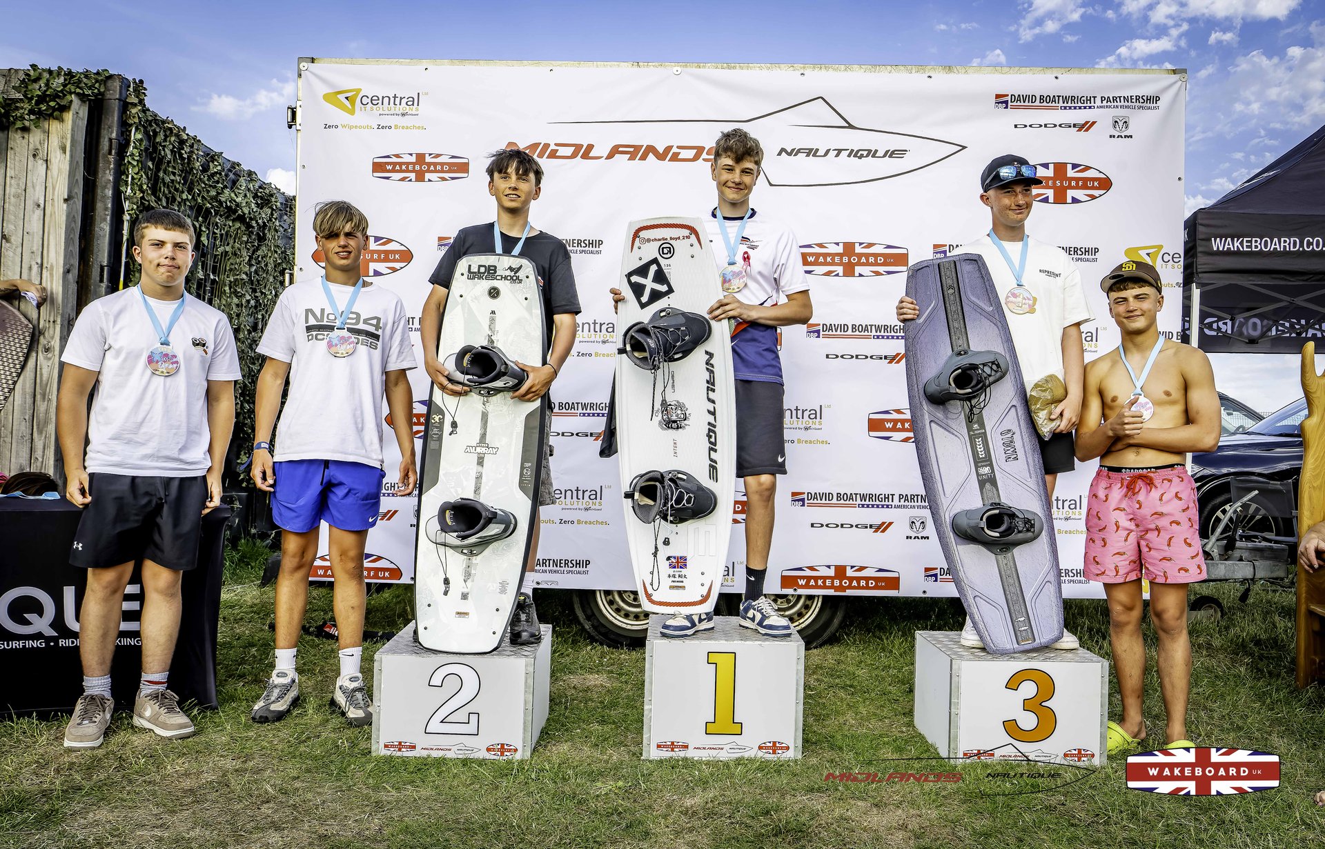 U18 Men Podium at the 2025 Midlands Nautique Wake Open
