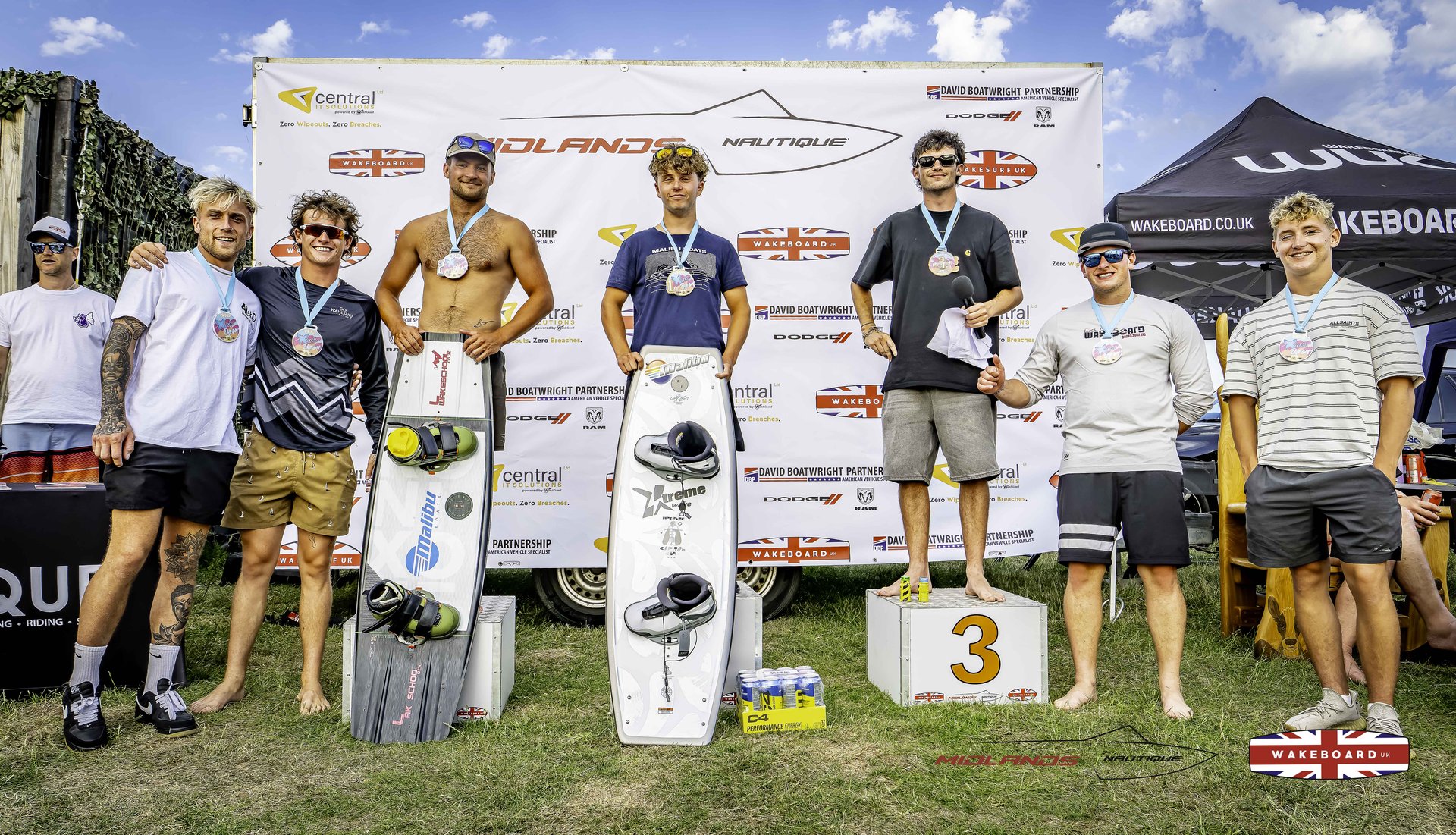 Open Men Podium at the 2025 Midlands Nautique Wake Open