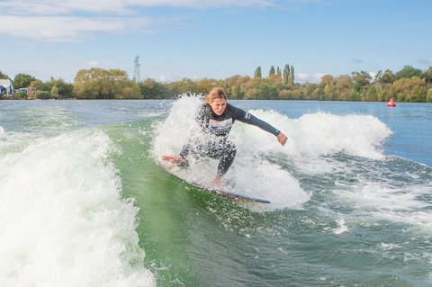 Sam Buckles at the 2021 Malibu Boats UK Wakesurf Nationals - Photo Mich Rowley