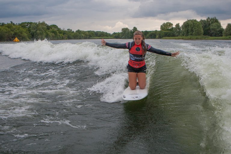 Ava Sherfield at the 2023 Malibu Boats UK Wakesurf Nationals - Photo Mark Osmond Mich Rowley