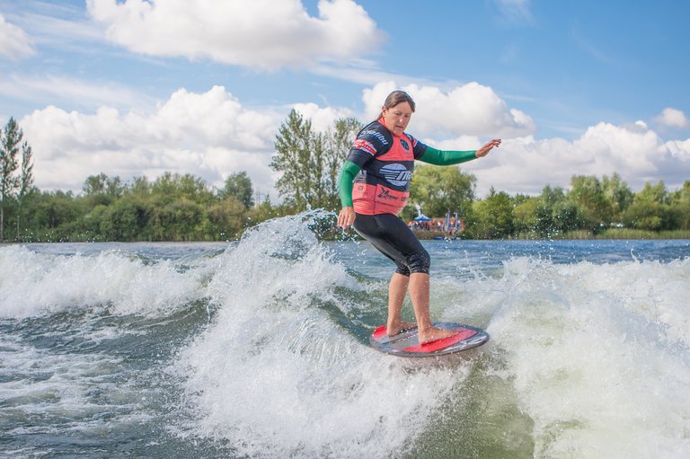 Christine Bickley at the 2023 Malibu Boats UK Wakesurf Nationals - Photo Mark Osmond Mich Rowley