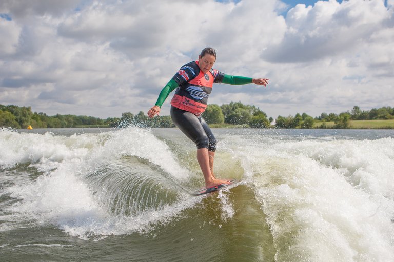 Christine Bickley at the 2023 Malibu Boats UK Wakesurf Nationals - Photo Mark Osmond Mich Rowley