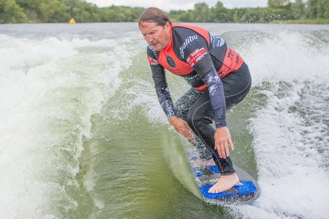 Tom Petersen at the 2023 Malibu Boats UK Wakesurf Nationals - Photo Mark Osmond Mich Rowley