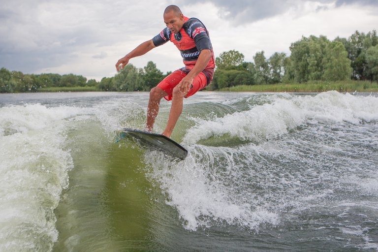 Wes Williams at the 2023 Malibu Boats UK Wakesurf Nationals - Photo Mark Osmond Mich Rowley