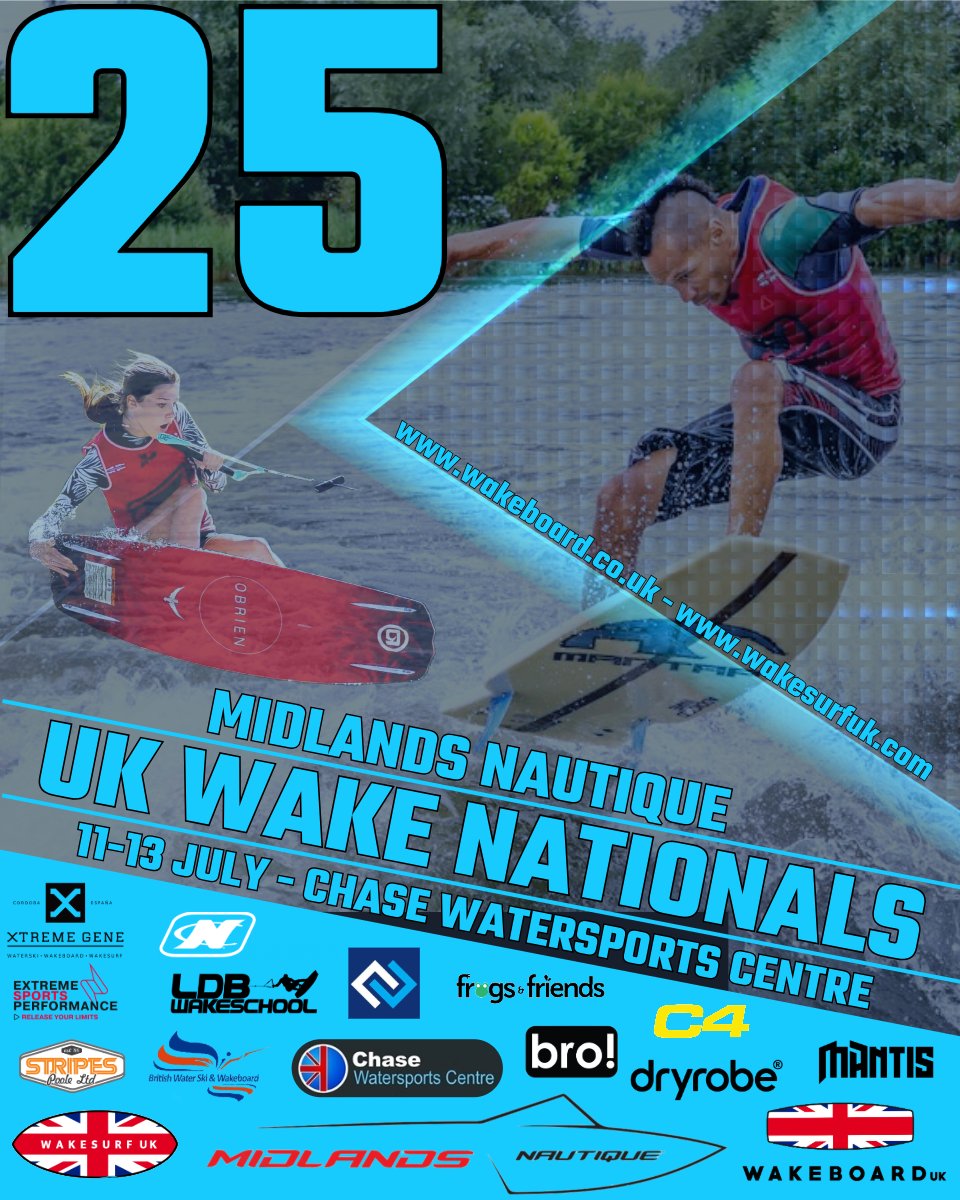 2025 Midlands Nautique UK Wake Nationals Poster